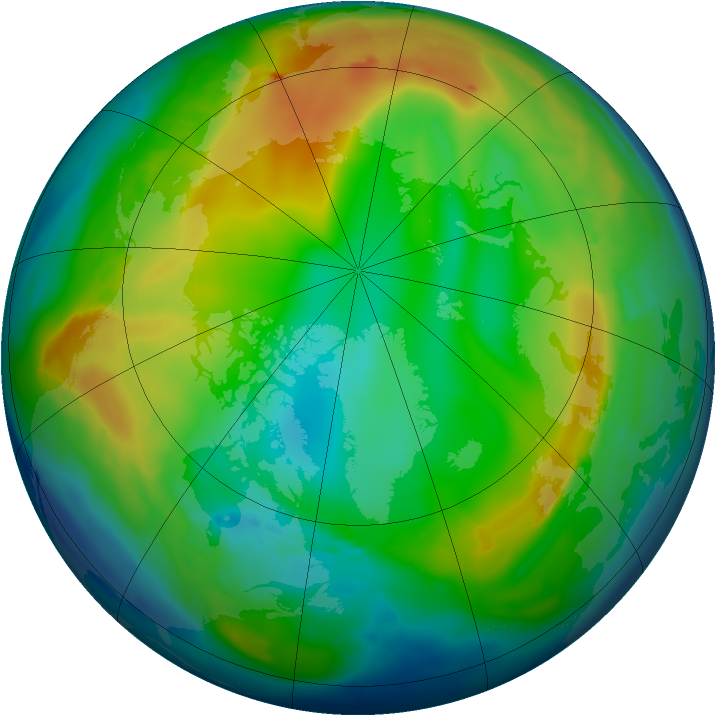 Arctic ozone map for 21 December 2010